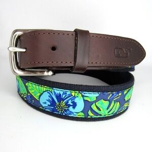 Vineyard Vines Blue and Green Floral Belt